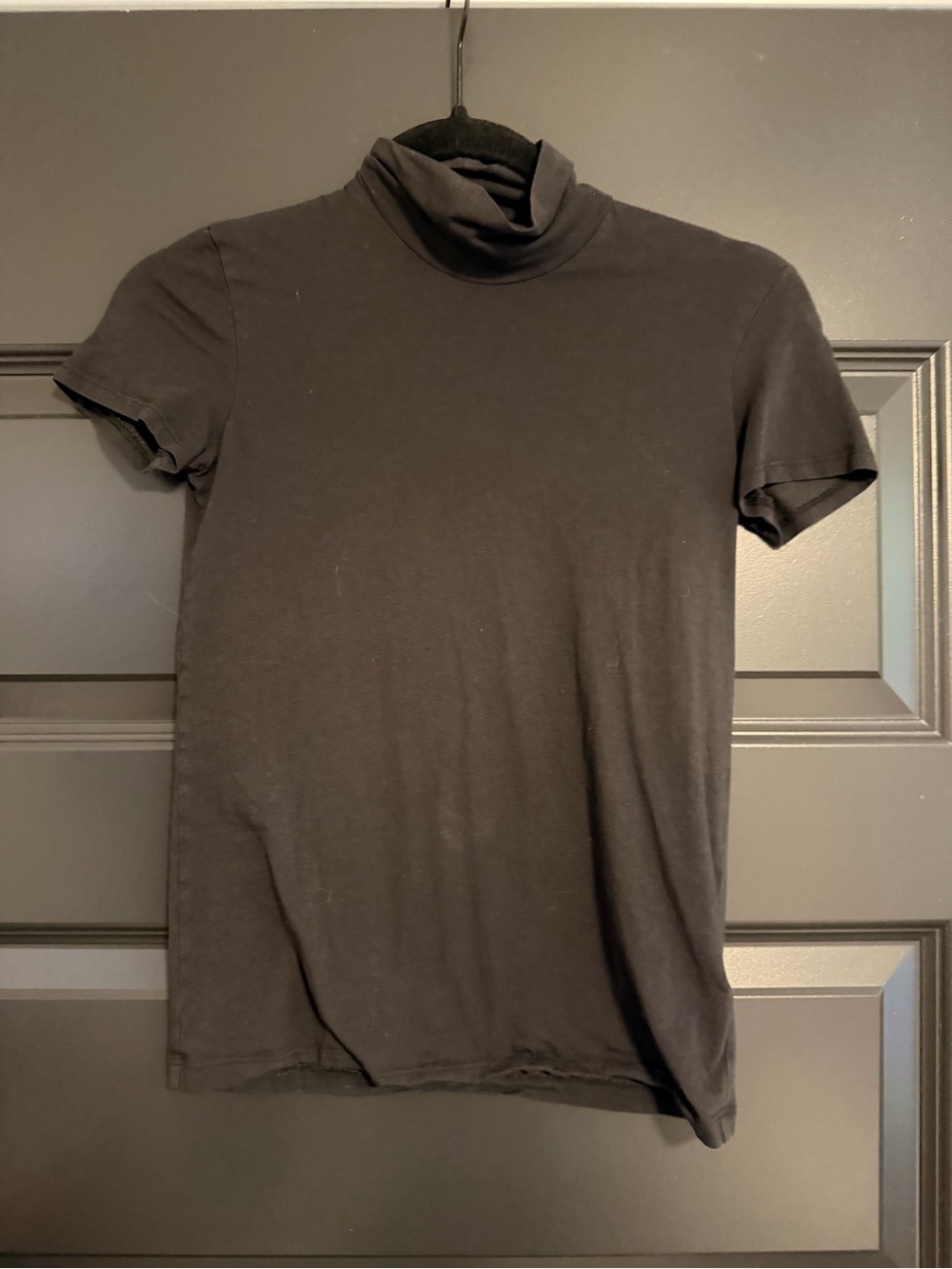 Theory Black Short Sleeve Turtleneck Top